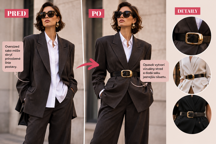 Ako opasok mení outfit - vizualizácia